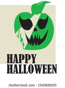 Happy Halloween with green pumpkin