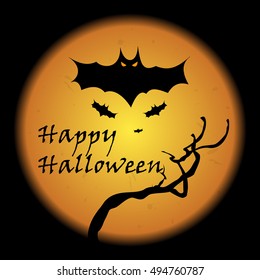 Happy Halloween greeting card. Halloween banner or poster.