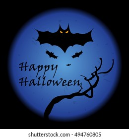 Happy Halloween greeting card. Halloween banner or poster.