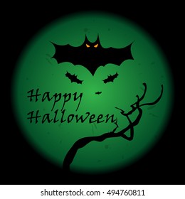 Happy Halloween greeting card. Halloween banner or poster.