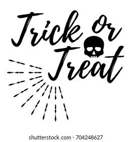 Happy Halloween Greeting Card with Calligraphic Text. Halloween Poster and Banner on White Background. Vector illustration.