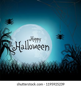 Happy halloween greeting card with cool background.