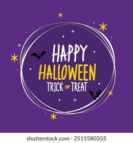 Happy halloween greeting card with cute Ghost. Holidays cartoon character. Happy halloween banner.