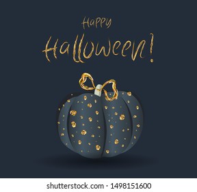 Happy Halloween. greeting card design with pumpkin and greeting text