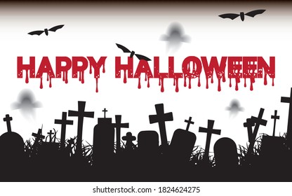 Happy Halloween greeting card design