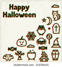 Happy halloween greeting card with effect overlay.