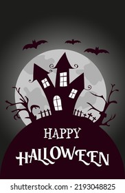 Happy Halloween . Greeting card, invitation card for a party or sale. Autumn Holiday. Flat vector illustration in dark colors