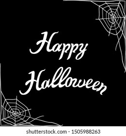 Happy Halloween greeting card with isolated background flat illustration.