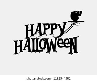 Happy Halloween Greeting Card. Halloween menu with skull. Vector Halloween image