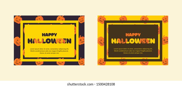 Happy Halloween greeting card with an Orange Pumpkin and textured background. Happy Halloween greeting card with an Orange Pumpkin and textured dark background