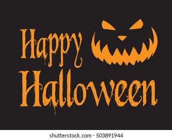 Happy Halloween Greeting Card With Pumpkin Symbol