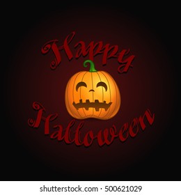 Happy Halloween. Halloween greeting card with scary logo vector 
illustration