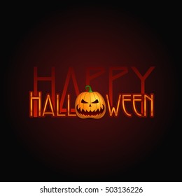 Happy Halloween. Halloween greeting card with scary logo vector illustration