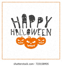 Happy Halloween greeting card. Typography design elements for greeting card or party flyer. Vector illustration