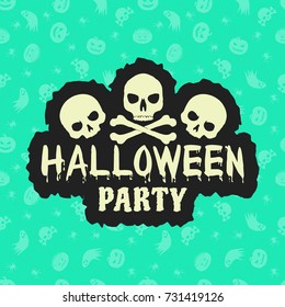 Happy Halloween greeting card. Typography design elements for greeting card or party flyer. Vector illustration