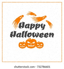 Happy Halloween greeting card. Typography design elements for greeting card or party flyer. Vector illustration