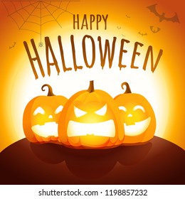 Happy Halloween greeting card. Vector illustration