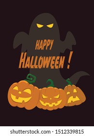 Happy Halloween greeting card , vector eps 10 