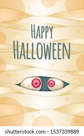 Happy Halloween greeting card vector template. Autumn holiday postcard. Spooky party celebration