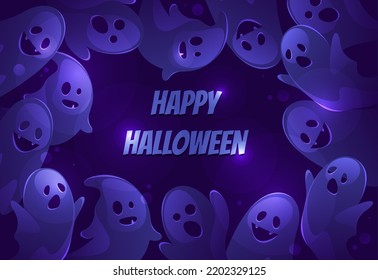 Happy Halloween, greeting card or vector banner.