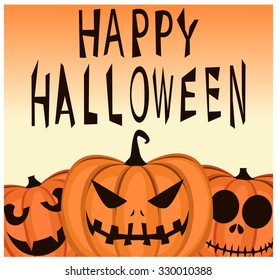 Happy Halloween Greeting Card. Vector Illustration.