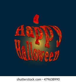 Happy Halloween greeting card.Text  on a dark background. Halloween banner or poster.