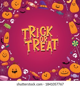 Happy Halloween, greeting card,vector illustration.