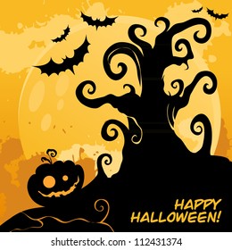 Happy halloween greeting creepy card