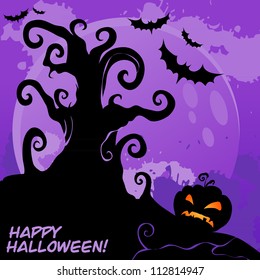 Happy halloween greeting creepy card