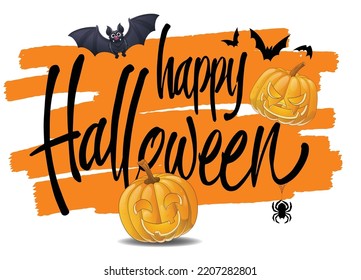 Happy Halloween Greeting with Script Calligraphy