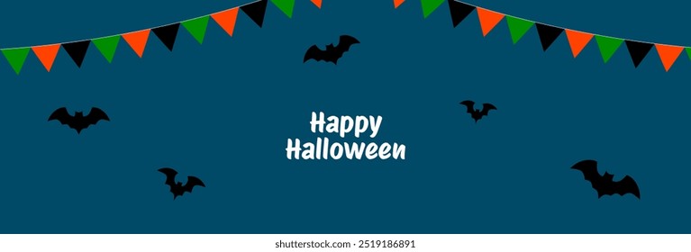 Happy halloween greeting text design. Halloween celebration banner. Vector illustration