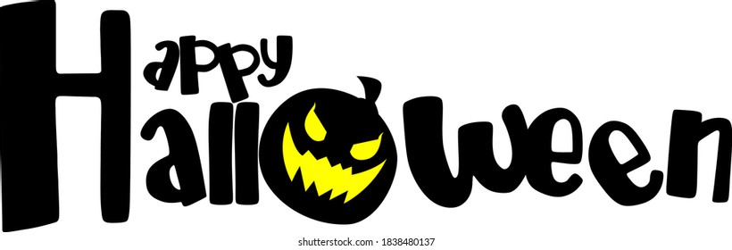Happy Halloween Greeting Text Vector