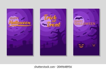 Happy halloween greetings banner, with night landscape background