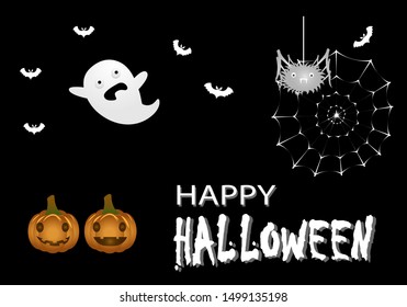 Happy Halloween. Group of icons. Background vector illustration.