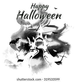 Happy Halloween, grunge, abstract, vector illustration