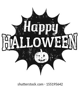 Happy Halloween Grunge Graphic Design On White, Vector Illustration