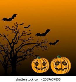 Happy Halloween, Grunge orange Halloween background