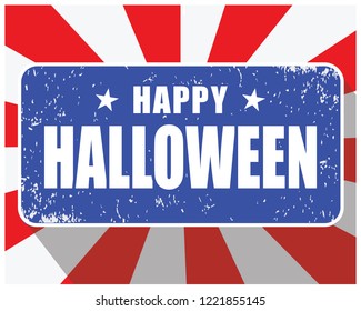 happy halloween grunge stam, red and white stripes 