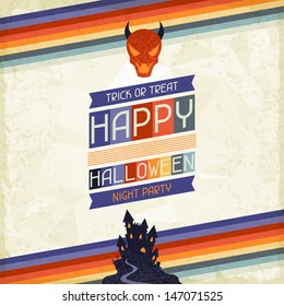 Happy Halloween grungy retro background.