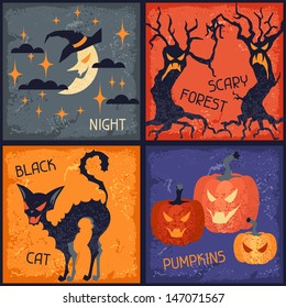Happy Halloween grungy retro backgrounds.