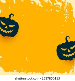 happy halloween grungy texture background with smiling pumpkin vector