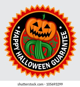 Happy Halloween Guarantee Pumpkin Seal / Sticker