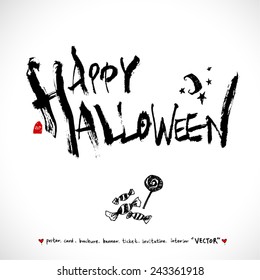 Happy Halloween / Hand drawn calligraphy - vector