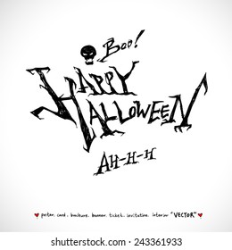 Happy Halloween / Hand drawn calligraphy - vector