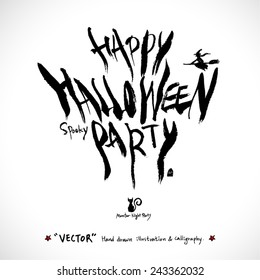 Happy Halloween / Hand drawn calligraphy - vector