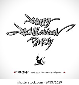 Happy Halloween / Hand drawn calligraphy - vector
