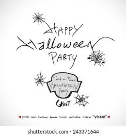 Happy Halloween / Hand drawn calligraphy - vector