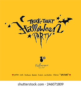 Happy Halloween / Hand drawn calligraphy - vector