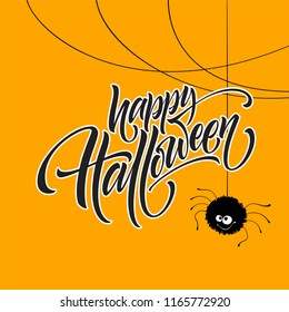 Happy halloween. Hand drawn creative calligraphy and brush pen lettering. Vector illustration EPS10
