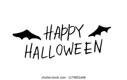 Happy halloween. Hand drawn creative calligraphy